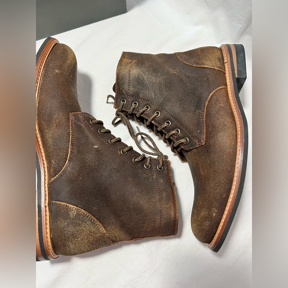 Nisolo 8.5 men’s boots waxed all weather brown leather boots lace up - Picture 4 of 11